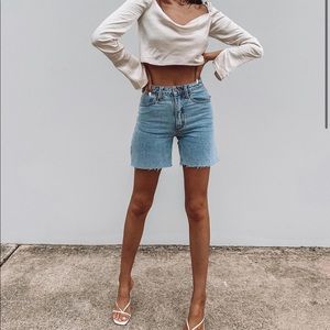 Princess Polly Thrills Thelma Short Wasted Blue